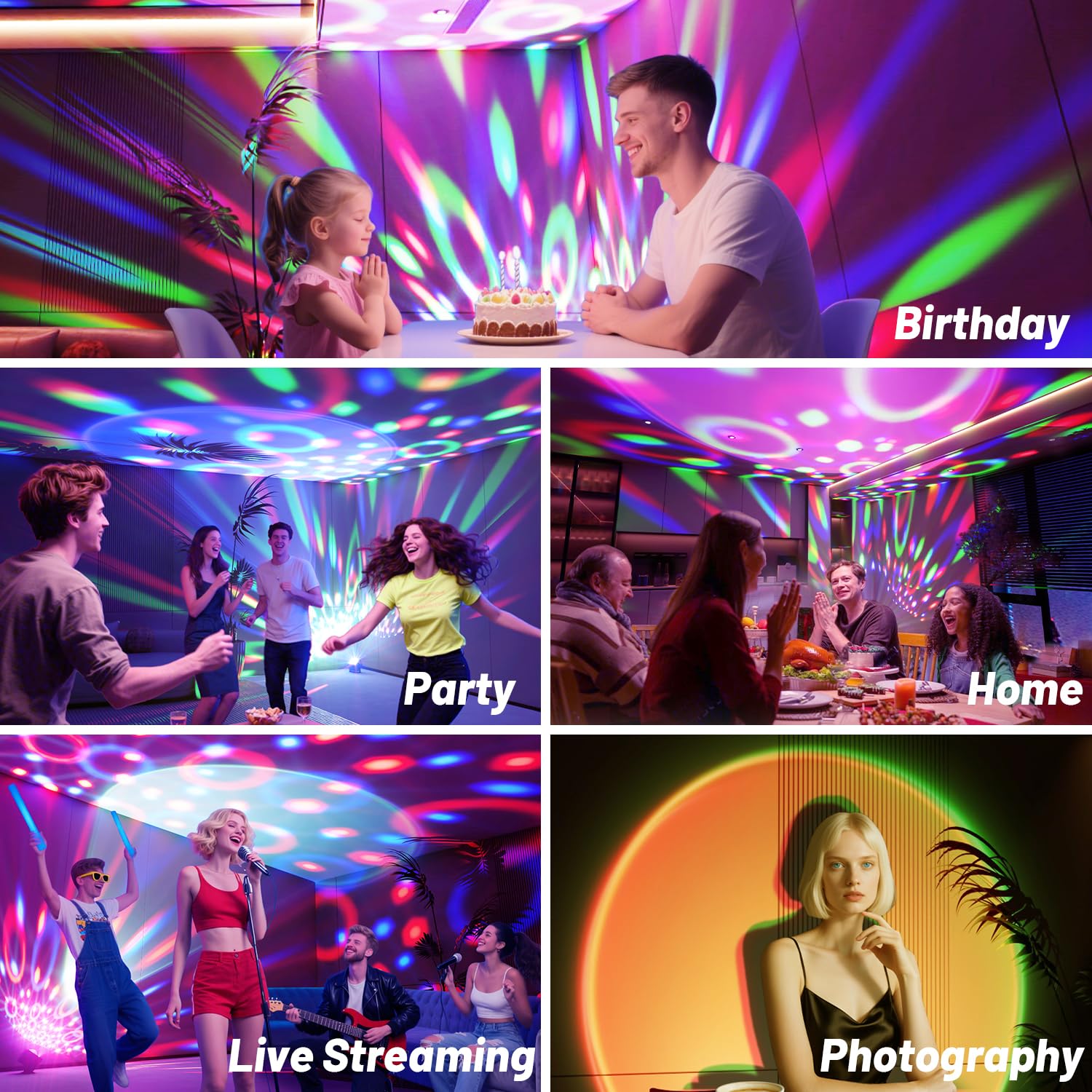 Caivimvn Disco Ball UV Blacklight enhances vibrant party colors