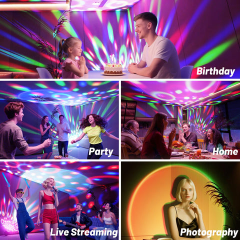 Caivimvn Disco Ball UV Blacklight enhances vibrant party colors