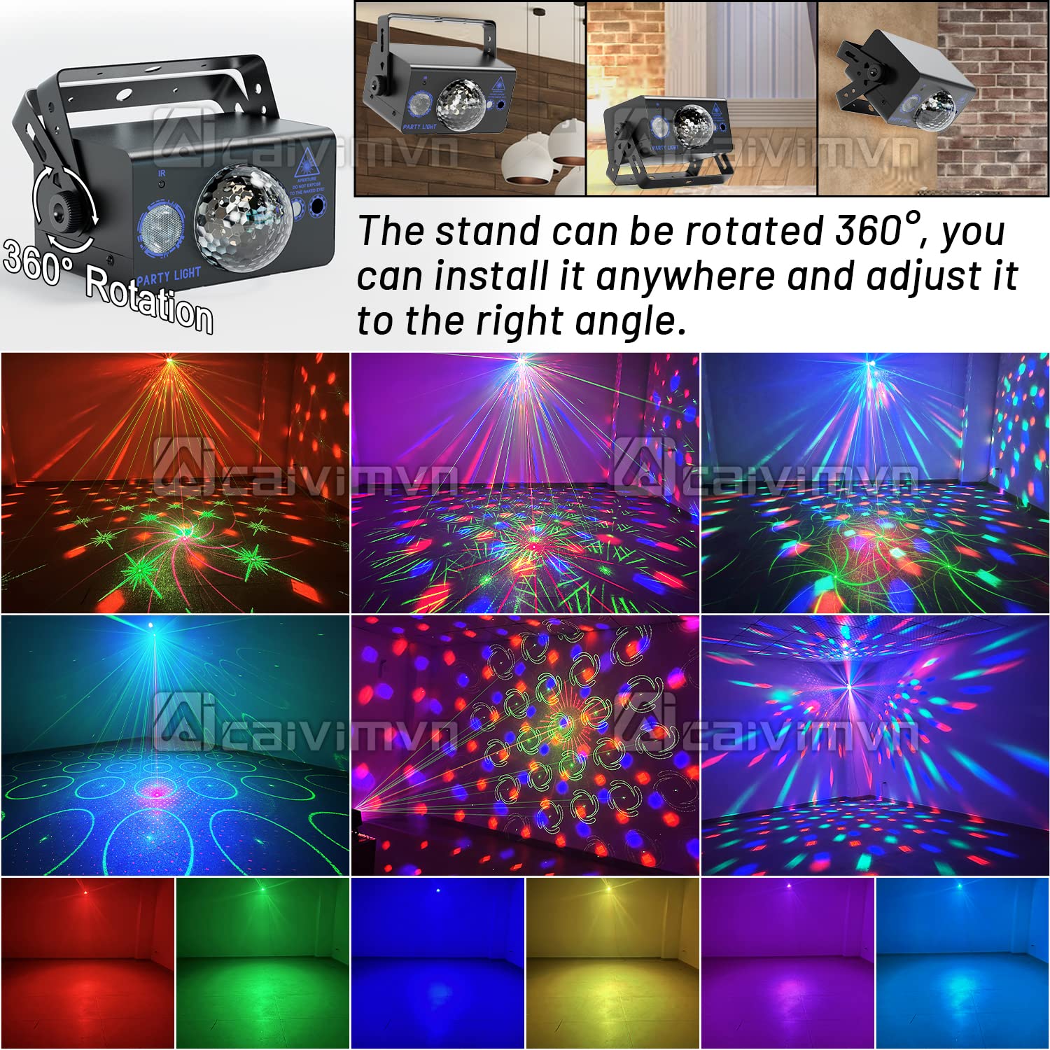 Caivimvn sound-activated mode syncs flashes to music for rhythm.