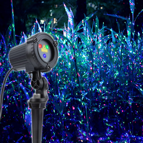 CAIYUE outdoor laser projector casting RGB light for festive yards