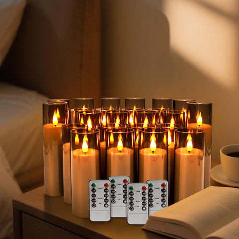 CAKETYCG remote-controlled candles let you adjust brightness and timing easily.
