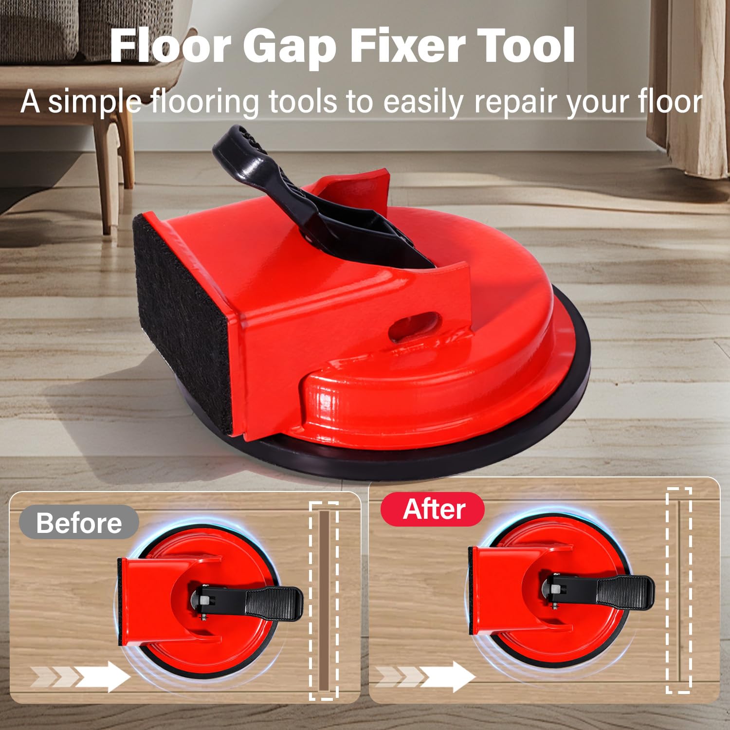 Calanytul Floor Gap Fixer Tool iron body with rust-resistant coating.