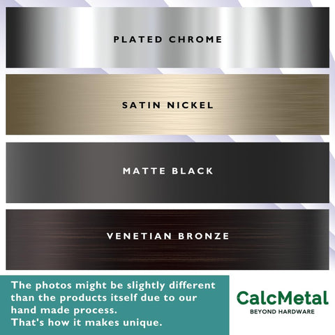 CalcMetal corrosion-resistant finish designed for humid bathroom environments.