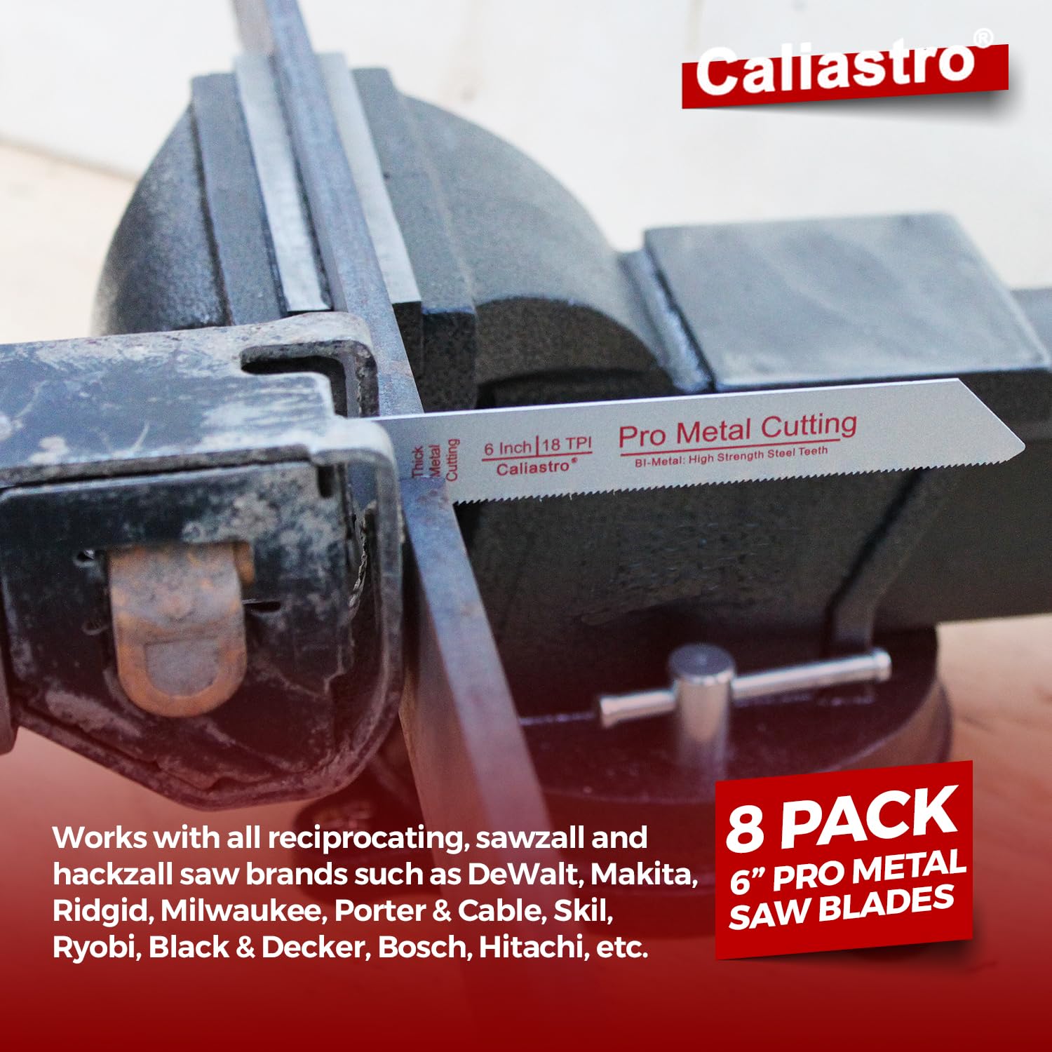 Caliastro blade cutting through conduit for clean metal work