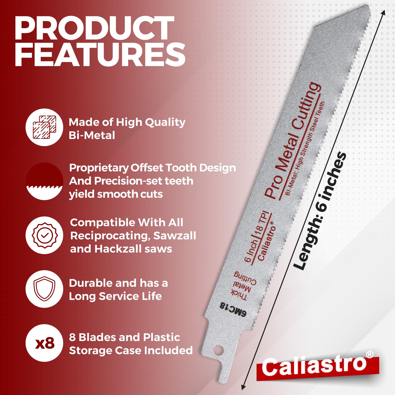 Caliastro blade in use on metal surface delivering smooth cuts