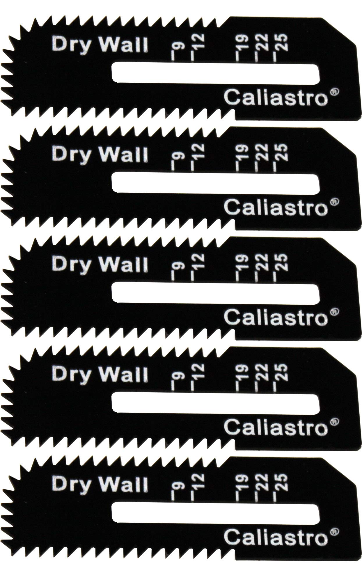 Caliastro 5-pack drywall blades for precise cuts in drywall.