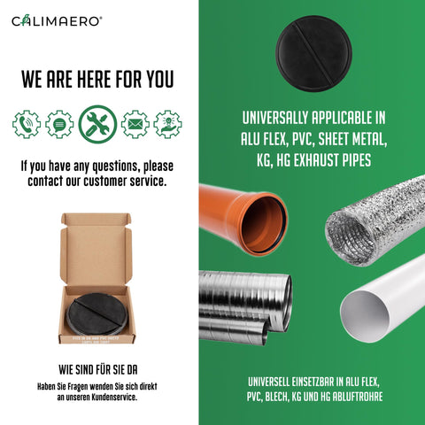 Calimaero damper rubber seal detail highlights quiet operation.