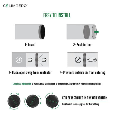 Calimaero grow tent damper 4inch helps maintain controlled airflow.