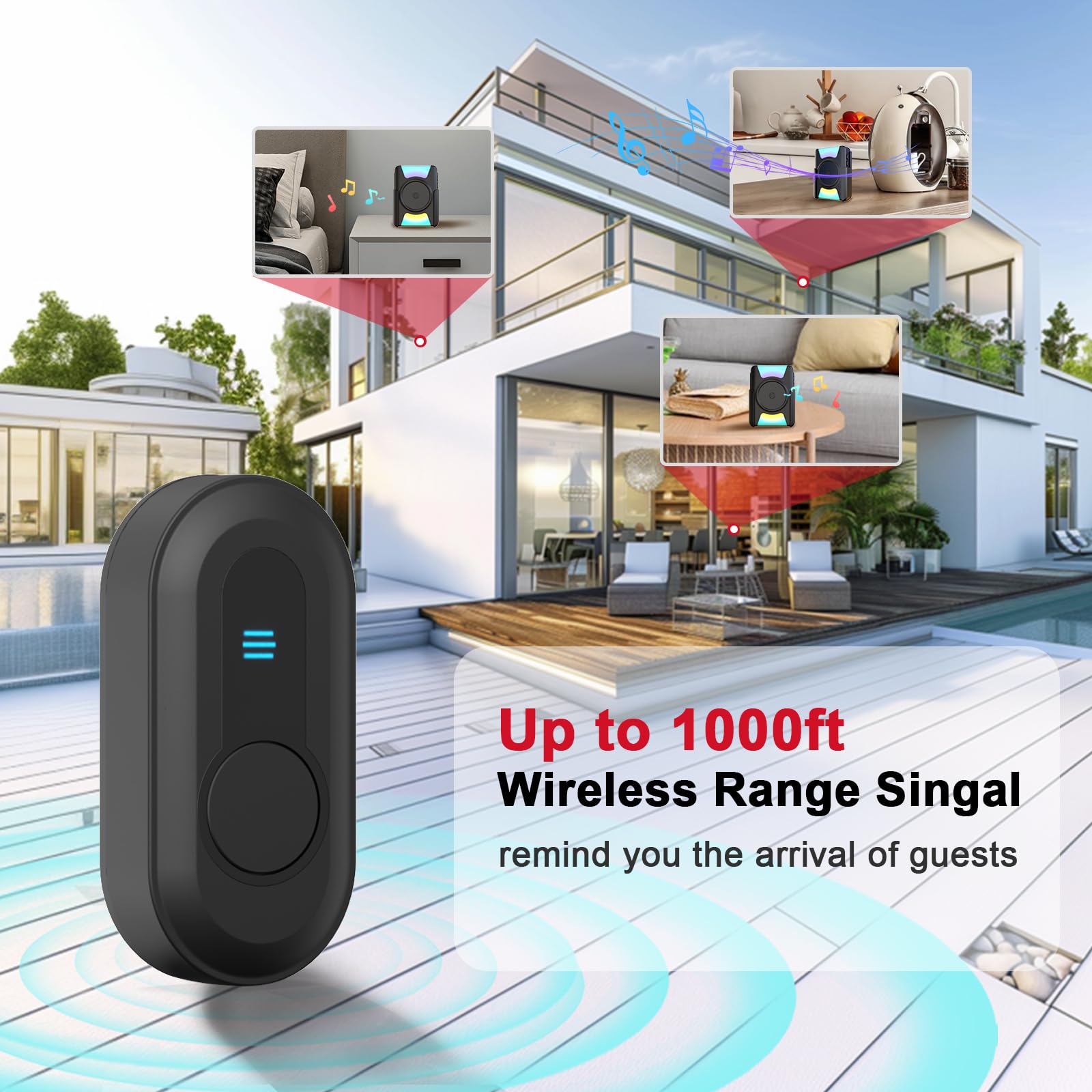 CallToU doorbell battery-operated design avoids cords and outlets.