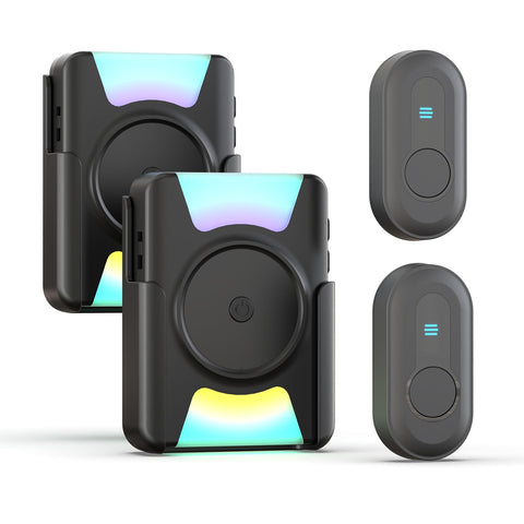 CallToU doorbell with belt clip for portable, hands-free alerts around the home.