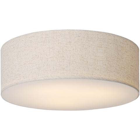 CALOKES 18-inch flush mount light with fabric shade for soft living room illumination