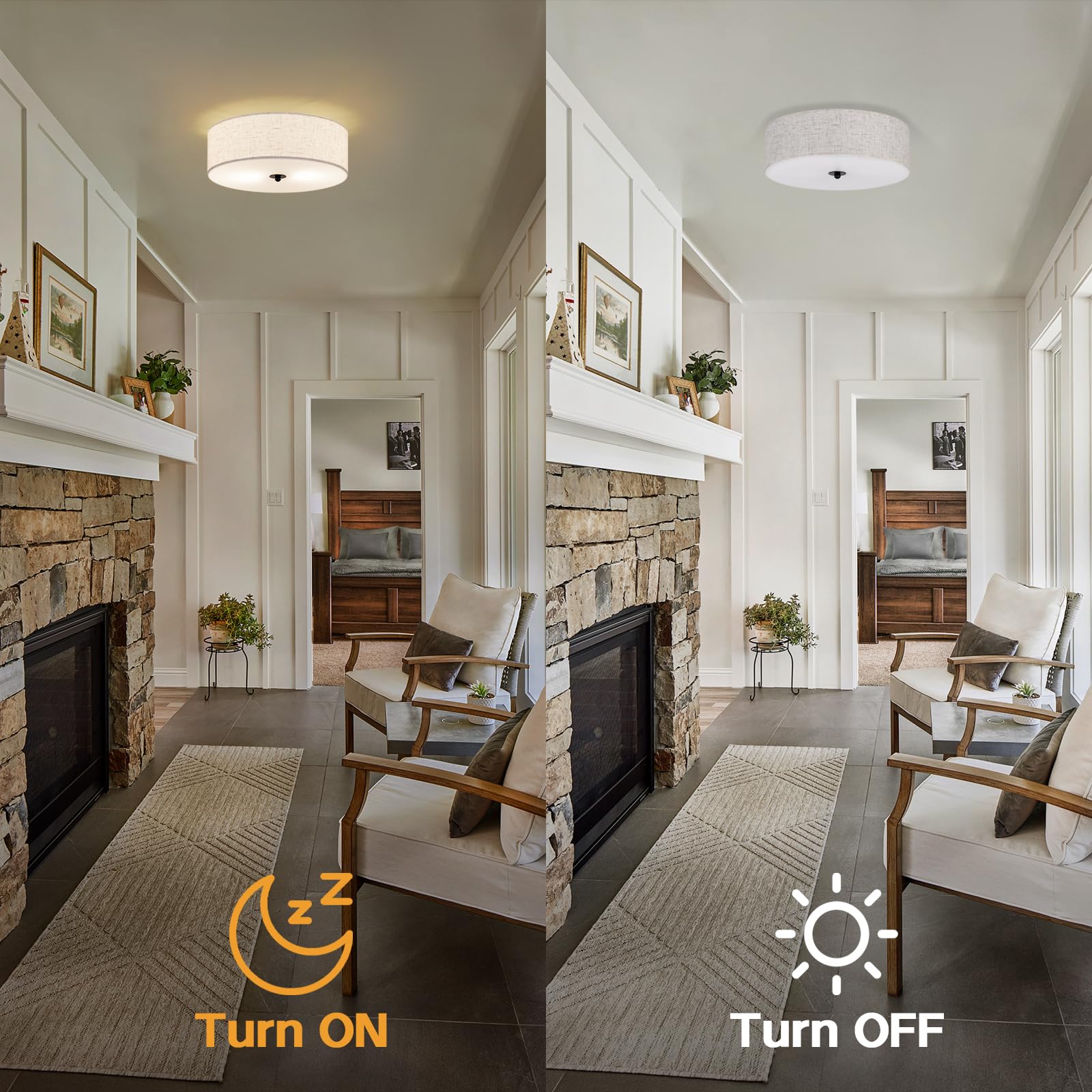 CALOKES close-to-ceiling light 13-inch profile ideal for low ceilings