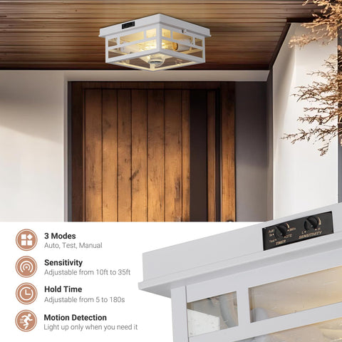 CALOKES dual E26 socket light fixture provides bright, customizable lighting near the driveway