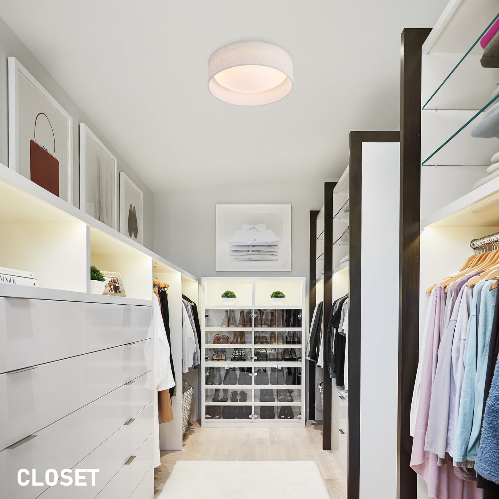 CALOKES easy installation flush-mount ceiling light reduces setup time.