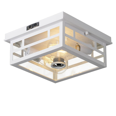 CALOKES outdoor flush mount motion sensor light on a porch for hands-free entryway illumination