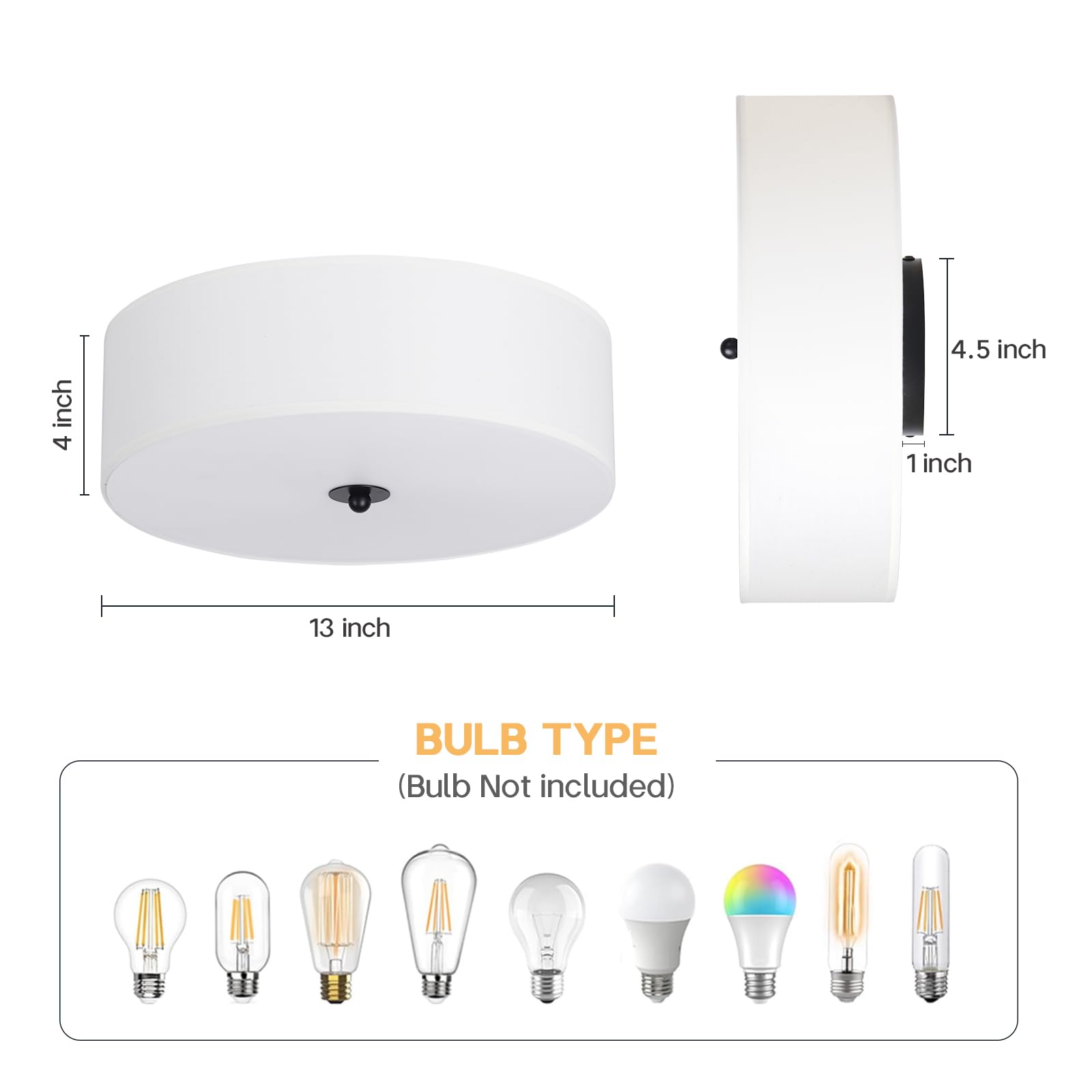 CALOKES white fabric drum shade close-up diffusing warm light