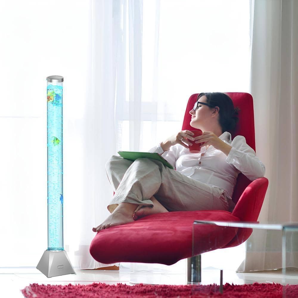 CALOVER bubble tube water feature showcases bubbles and fish visuals