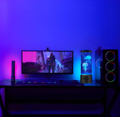 CALOVER Jellyfish Lamp built-in Bluetooth speaker with clear highs and deep bass