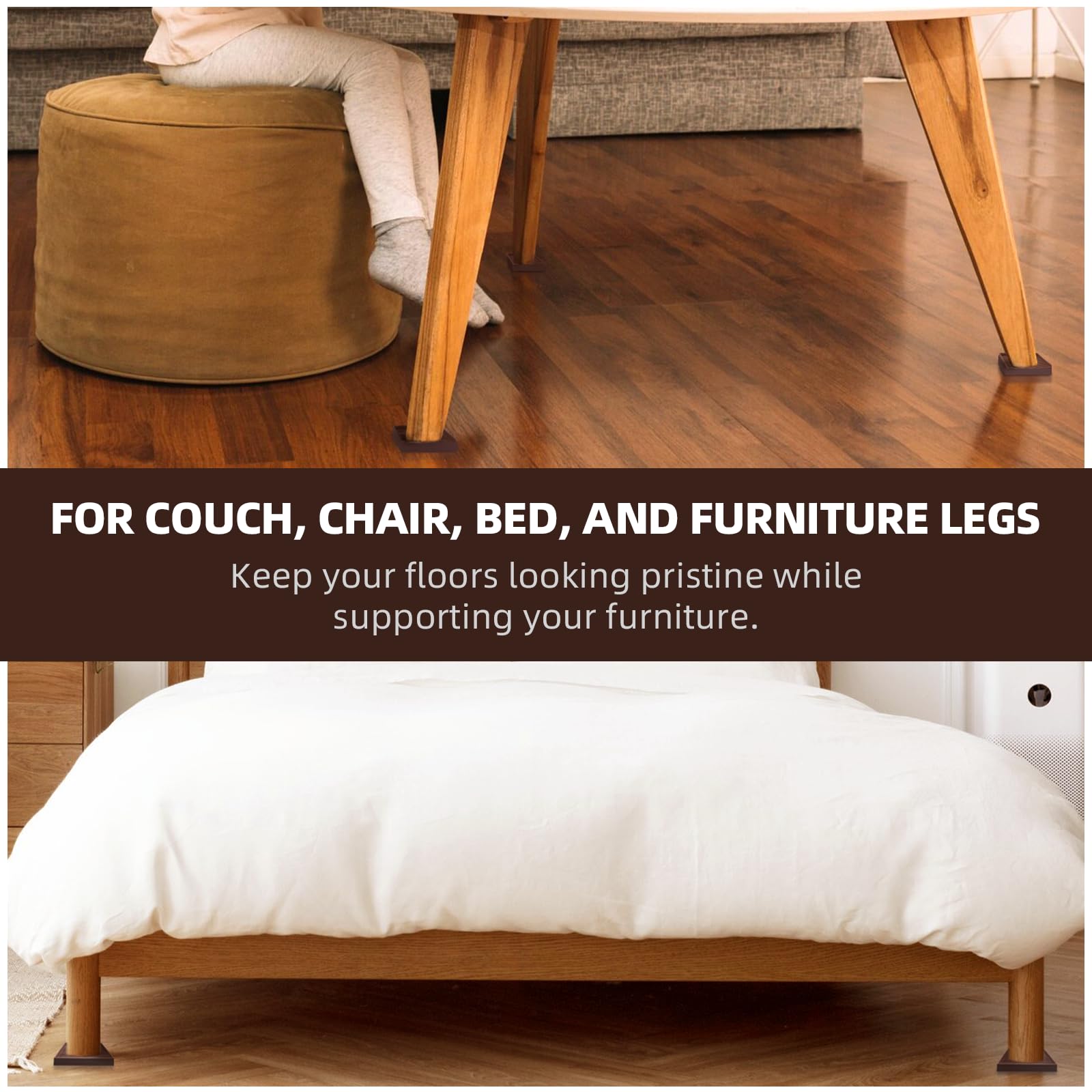 CalPalmy caster cups under sofa legs for daily use and floor protection