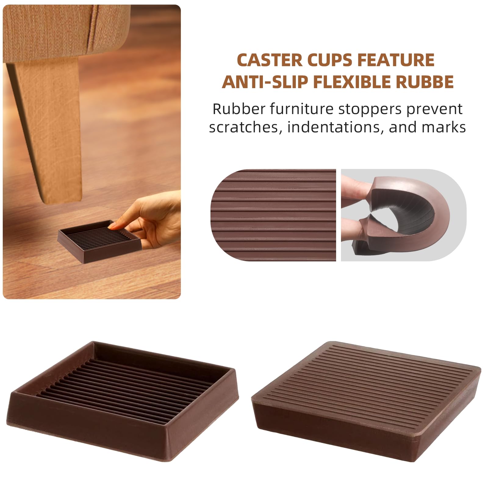 CalPalmy furniture protectors on hardwood floor blending with wood tones