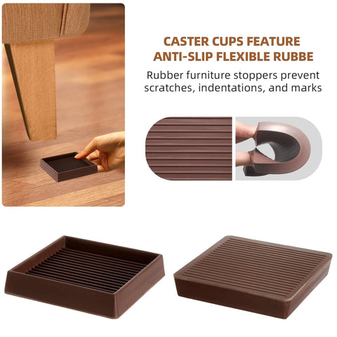 CalPalmy furniture protectors on hardwood floor blending with wood tones