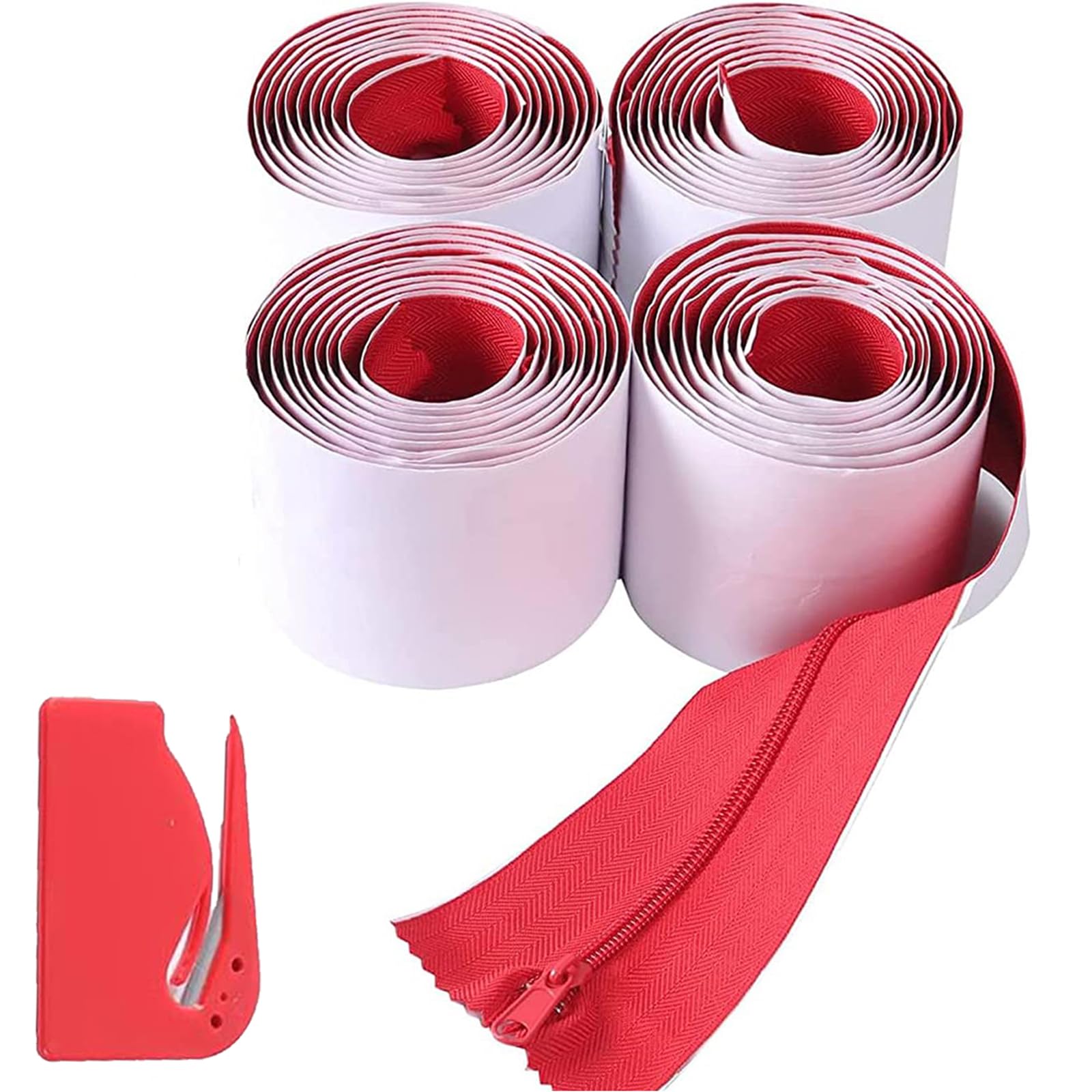 CALPALMY red heavy-duty dust protector zipper on plastic shed for quick access.