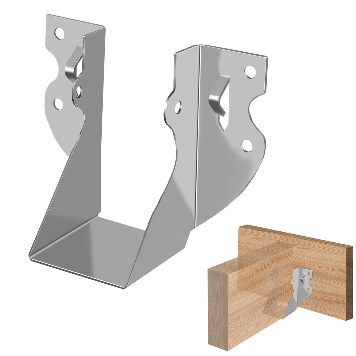 Calvana 2x4 brackets mounted on wood joists provide sturdy, rust-resistant support