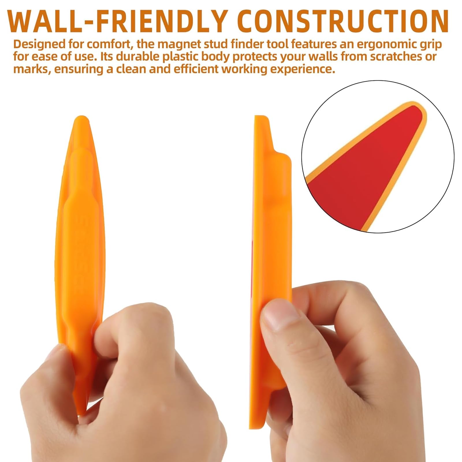Calvana works with drywall to locate wood and metal studs.