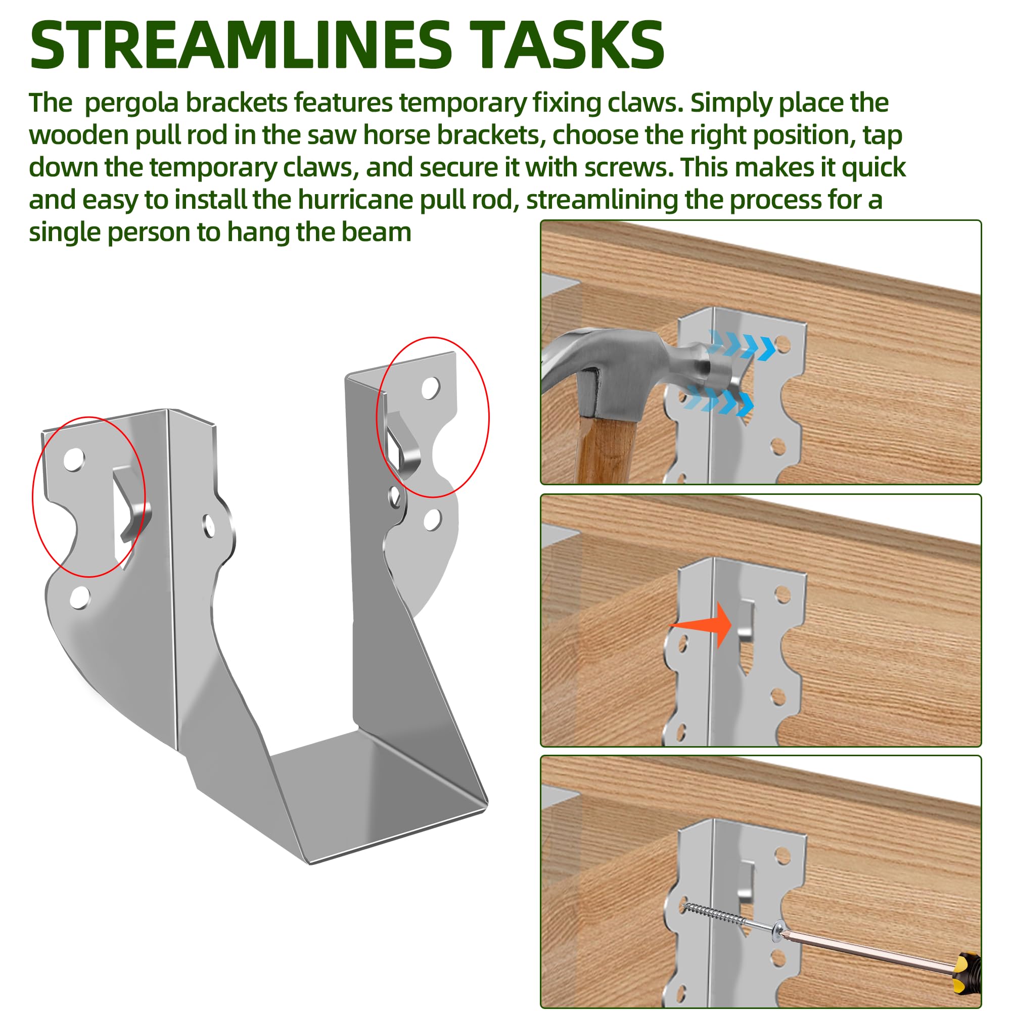 Calvana easy-install brackets enable one-person beam hanging with claws