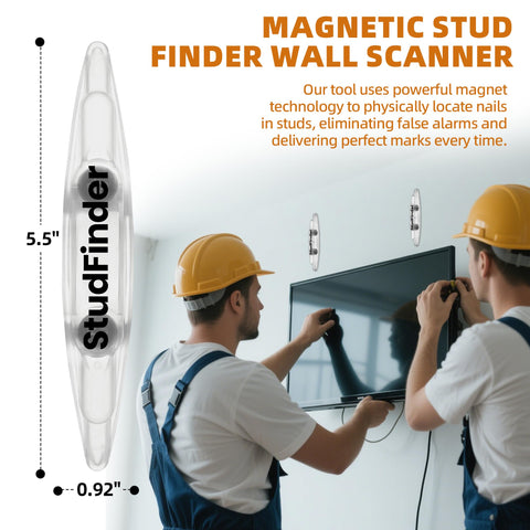 Calvana magnets in action detecting studs behind drywall for precise placement.