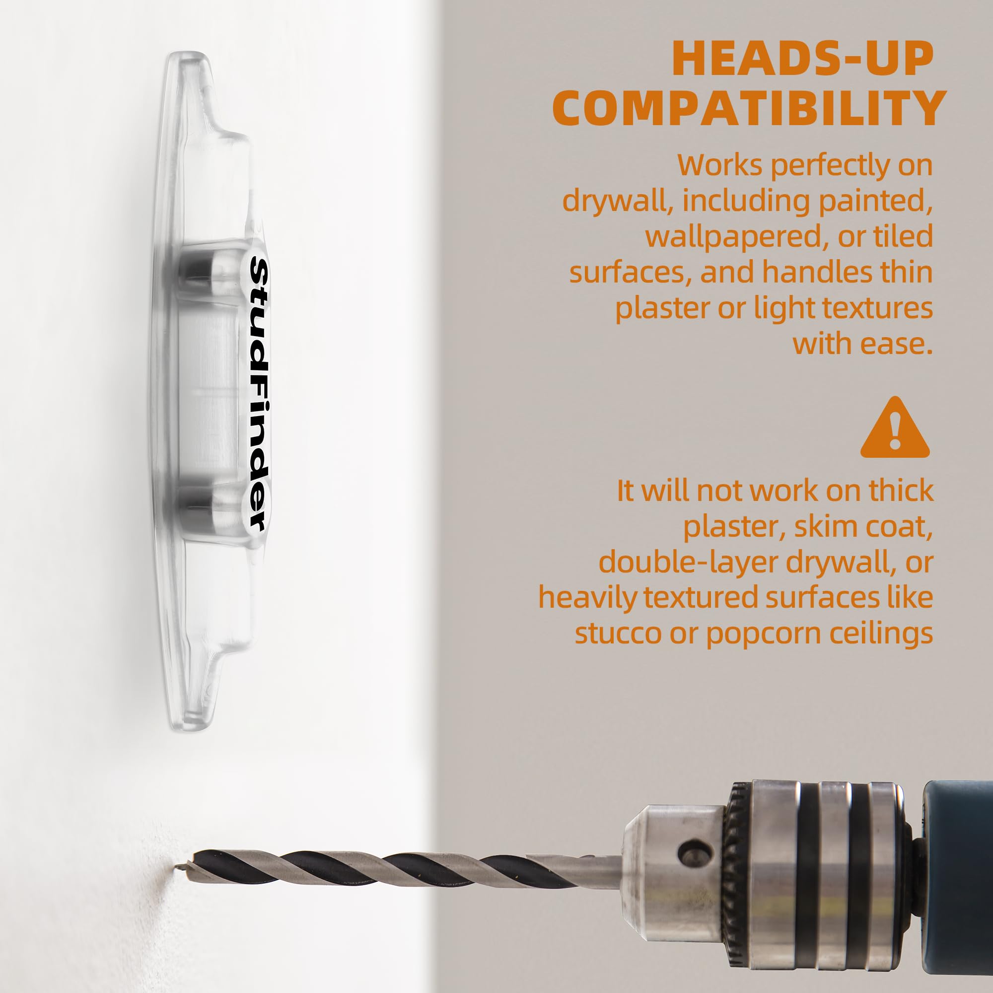 Calvana detects wood and metal studs around outlets and corners.