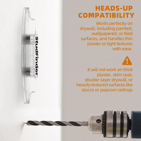Calvana detects wood and metal studs around outlets and corners.