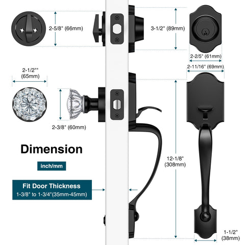 Calzibeno door hardware included for quick at-home installation