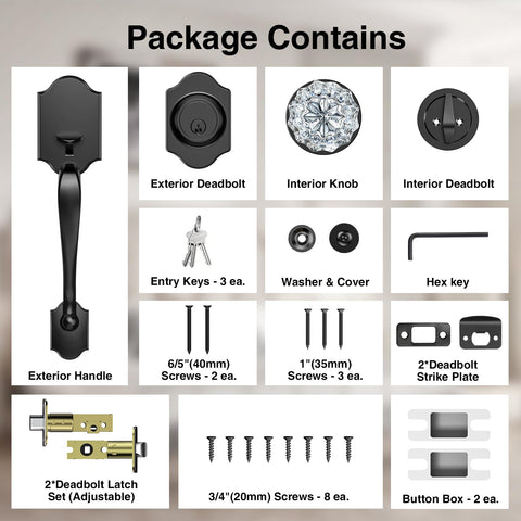 Calzibeno front-door lock set installed on exterior for security