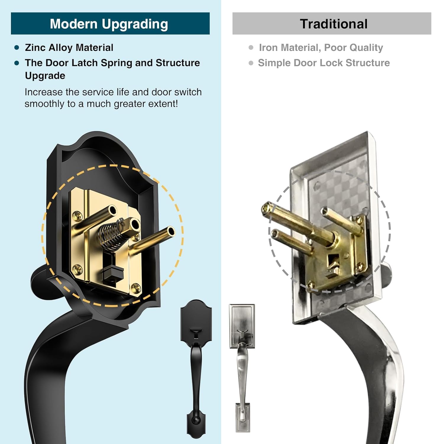 Calzibeno reversible handle suitable for both left and right opening doors