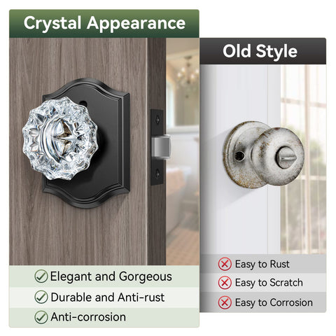 Assembly view of Calzibeno rose crystal knob with crystal detail.