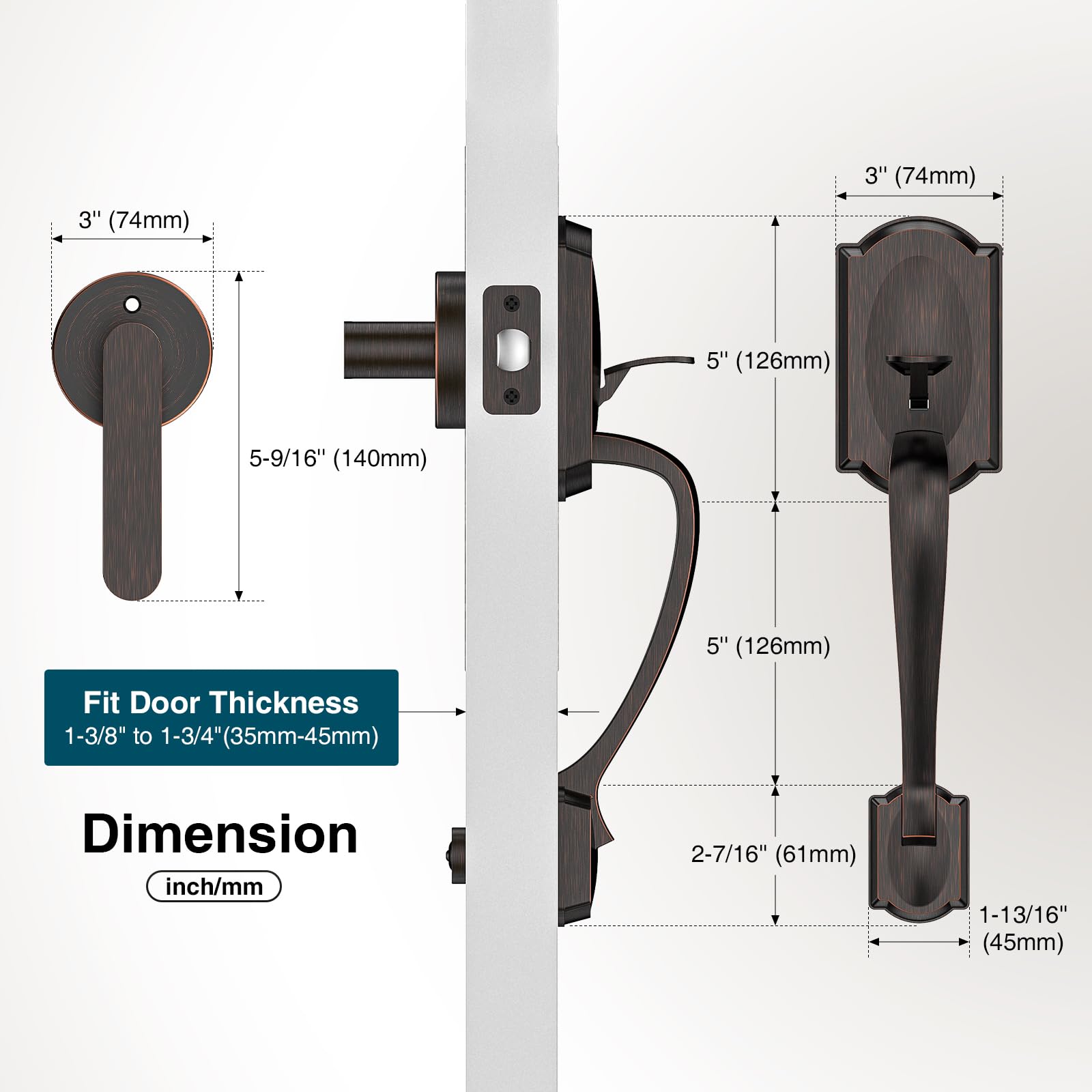 Calzibeno vintage bronze exterior handle adds classic curb appeal