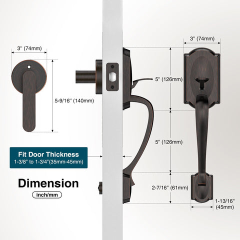 Calzibeno vintage bronze exterior handle adds classic curb appeal