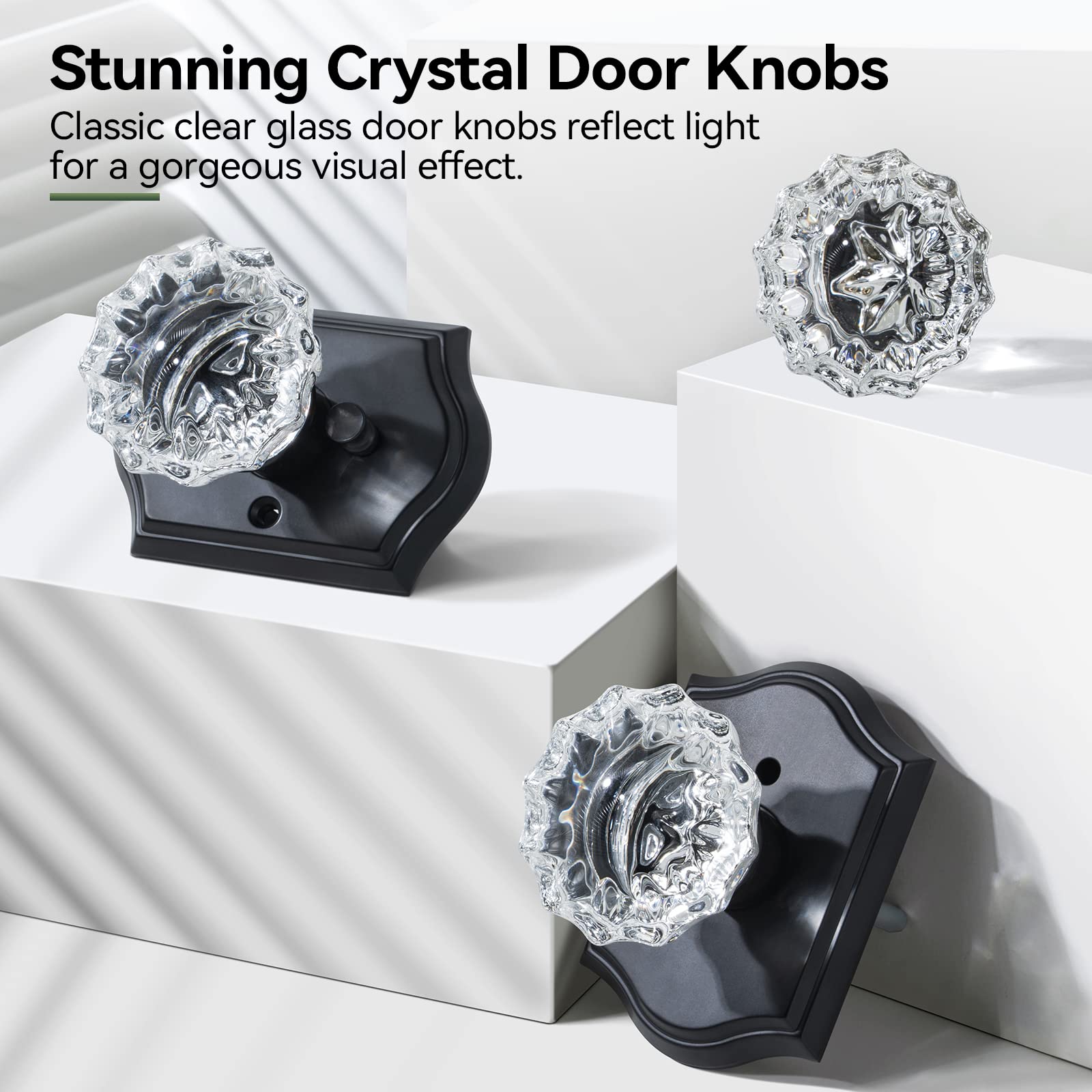Detail of zinc plates on Calzibeno crystal door knob for durability.