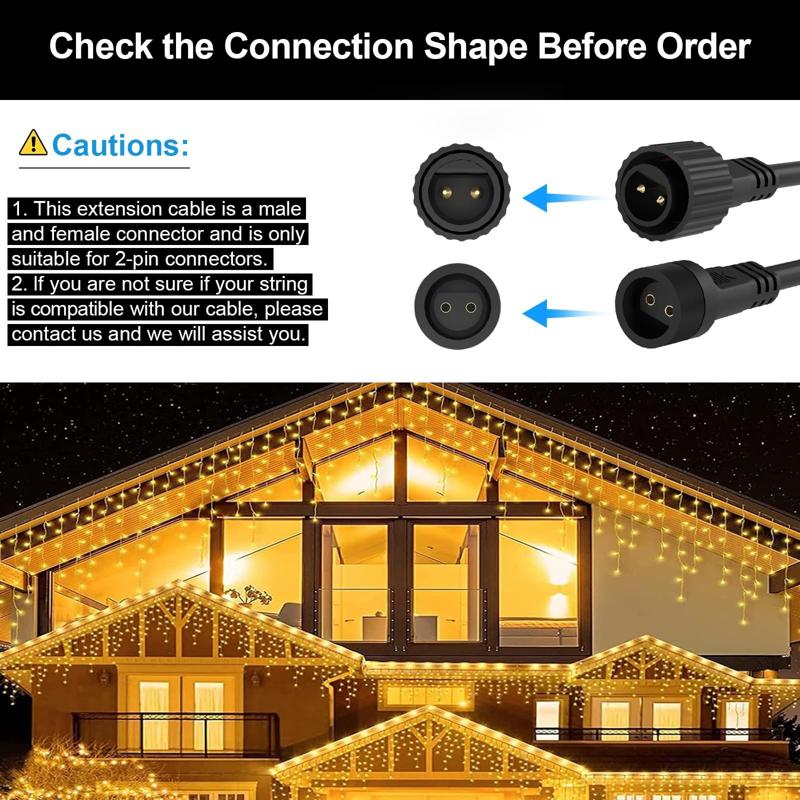 Camantu outdoor garden lights setup with extension cord ready for easy installation