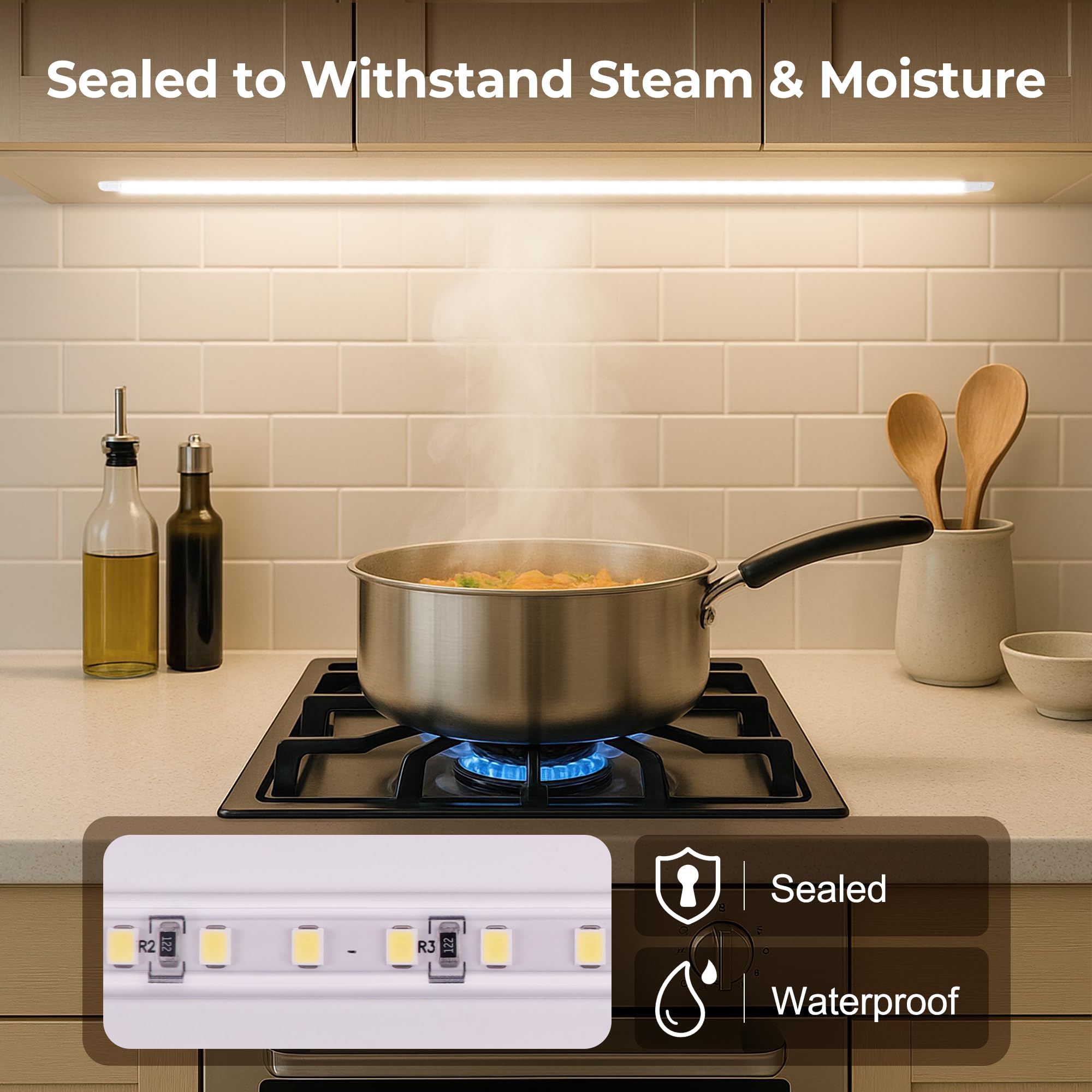 Cambk energy-saving LED reduces energy use while brightening countertops.