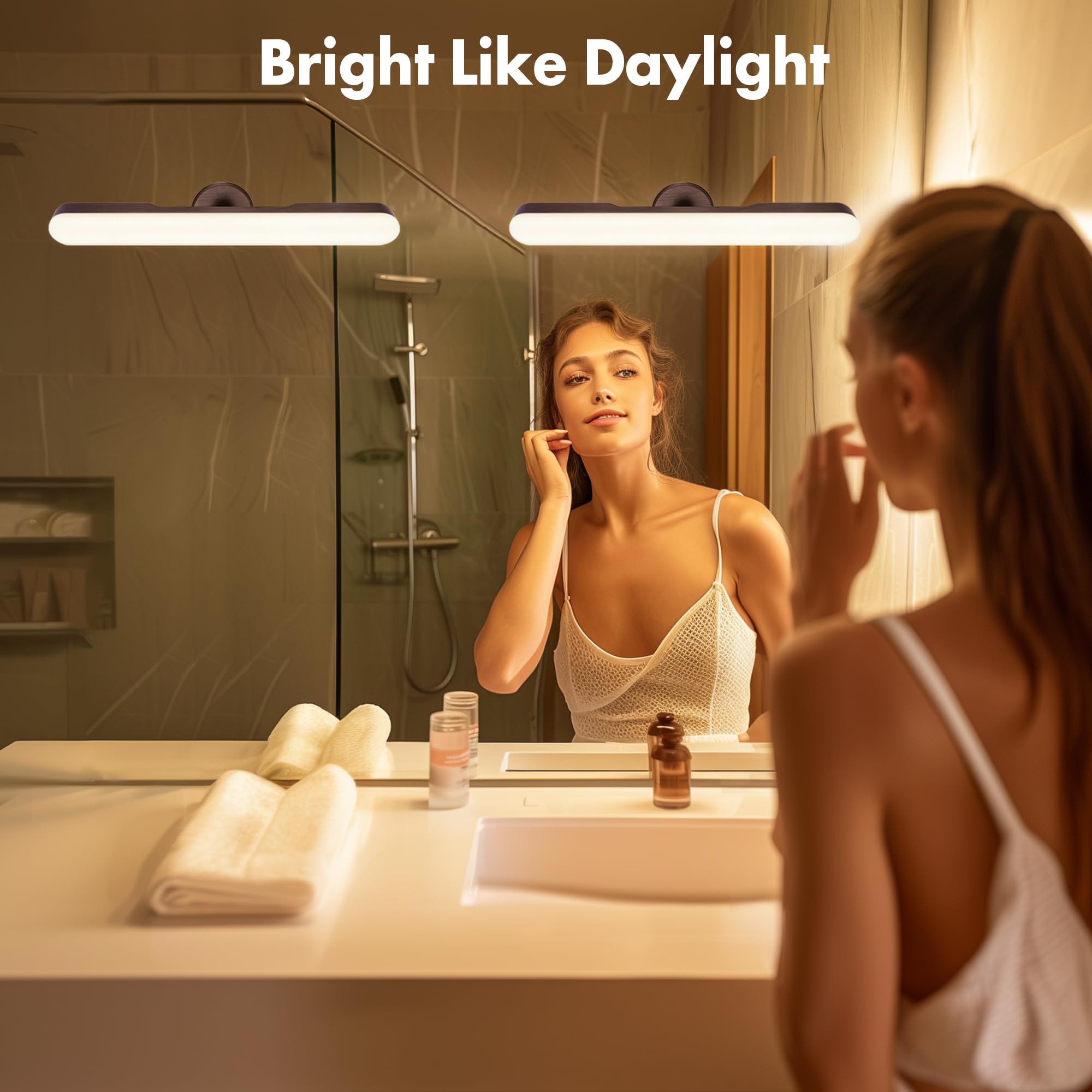 cambk vanity light bar rechargeable USB-powered provides cordless setup for flexible placement