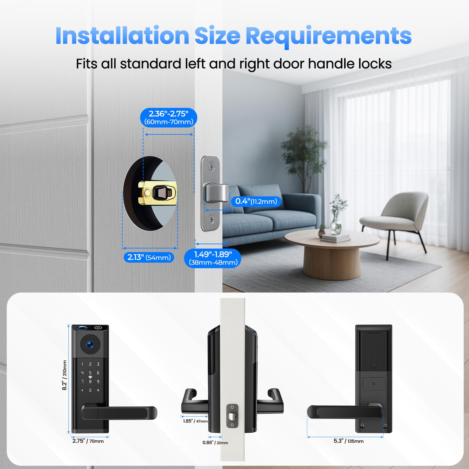 Camcamp built-in camera and doorbell close-up highlighting real-time alerts for visitors.