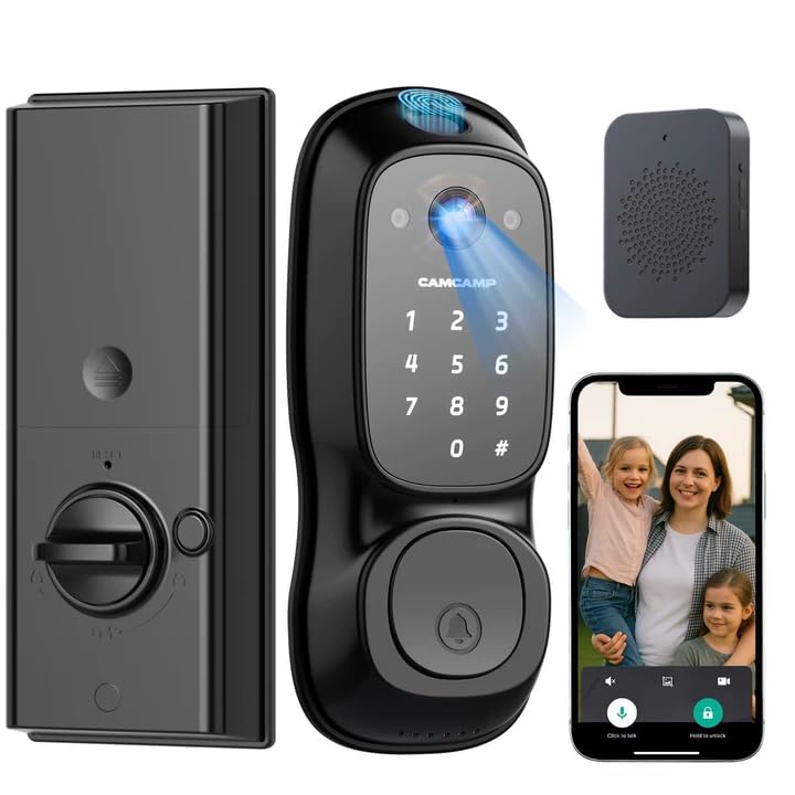 Camcamp Smart Door Lock front view showing secure, convenient entry.