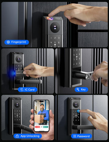 CAMCAMP door lock with keypad codes supports flexible user access.