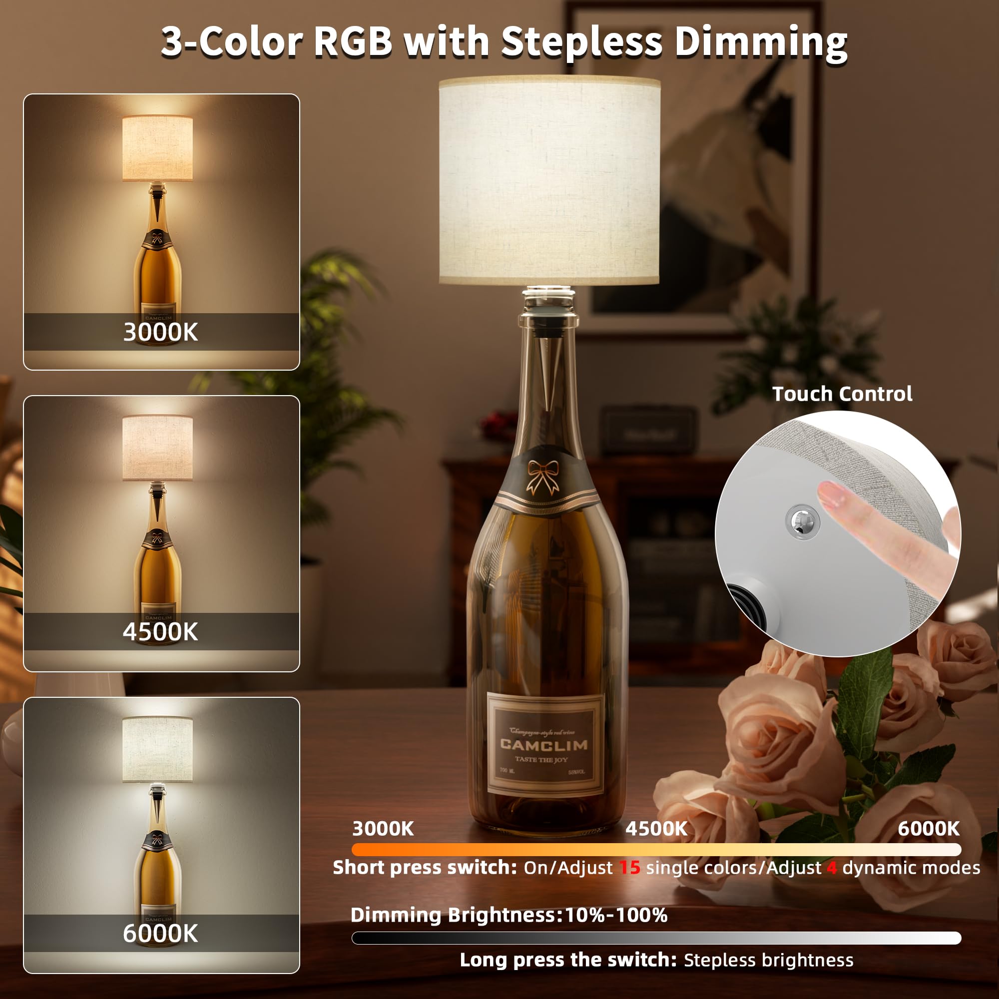 CAMCLIM 4000mAh battery powers over 20 hours of cordless light