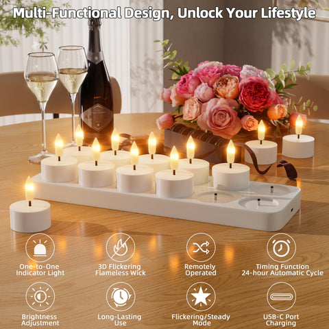 CAMCLIM charging station indicators help quick candle readiness.