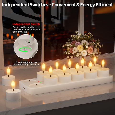 CAMCLIM tea lights create romantic dining table ambiance.