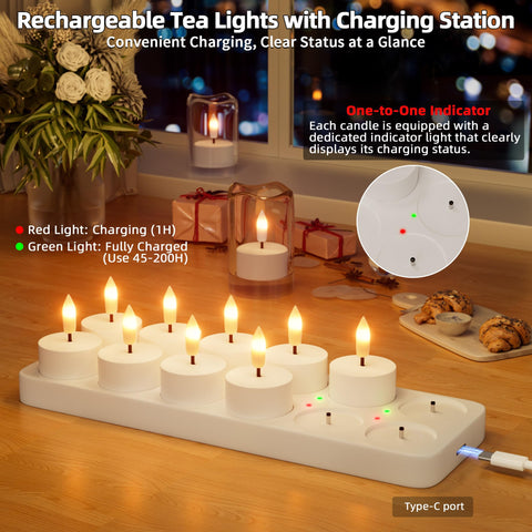 CAMCLIM flameless tea light provides safe, wax-free ambiance.
