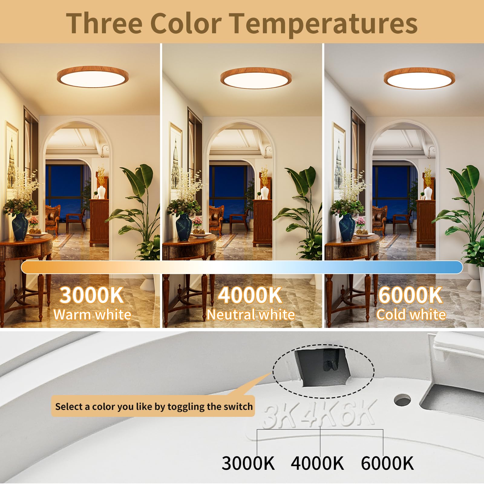 CAMCLIM LED ceiling light delivers up to 2400 lumens with flicker-free performance.